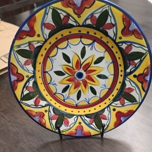 EUC Hand Painted Colorful Ceramic Decorative Plate Wall Decor Plate Wall